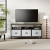 55" Media Console with Storage - Modern TV Stand with Drawers & Shelves for Living Room & Bedroom - 2 of 4