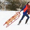 Costway 54''Kids Wooden Snow Sled Runners Steering Bar Steering Snow Slider - image 3 of 4