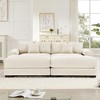 Oversized 92" Corduroy Cloud Modular Sectional Sofa Bed with Thick Cushion and 2 Movable Ottoman, 4-Piece Free combination Sofa - 3 of 4