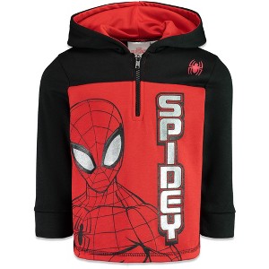 Marvel Spider-Man Captain America Hulk Black Panther Miles Morales Venom Iron Man Half Zip Hoodie Toddler to Little Kid - 1 of 4