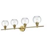 Elegant Lighting Collier 4 Light Satin Gold and Clear Glass Wall Sconce - 3 of 4