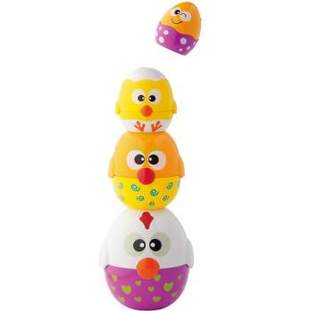 Kidoozie Chicken n' Egg Stackers, 8 Piece Set, Stacks Over 12" Tall, Playful and Colorful for Children 9-24 months