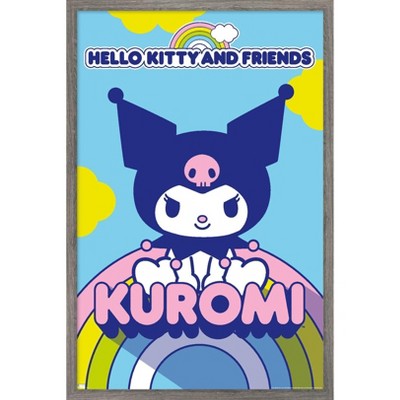 Trends International Hello Kitty - Kawaii Horror Framed Wall Poster Prints  Barnwood Framed Version 14.725 x 22.375