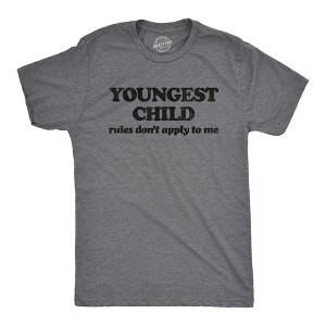 Mens Youngest Child Rules Dont Apply T Shirt Funny Sarcastic Sibling Novelty Tee For Guys - Crazy Dog Men's T Shirt - 1 of 4
