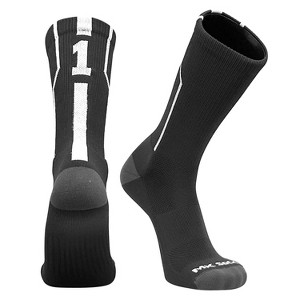 Mk Socks Player ID Jersey Number SINGLE Crew Sock - Black, White - 1 of 2