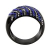 Slickblue Stylish Black Stainless Steel Ring - Blue & Clear CZ, Sizes 5-10, Bold and Modern Design - 3 of 4