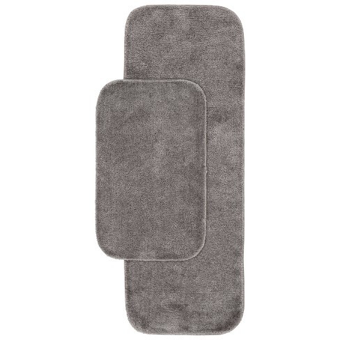 2pc Traditional Nylon Washable Bathroom Rug Set Gray - Garland Rug : Target