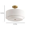 15" Modern Ceiling Light, Fabric Upholstered, Flush-Mount Fixture for Living Room,Bedroom Dining Room,Stylish Energy-Saving Design,(Bulb Not Included) - 2 of 4