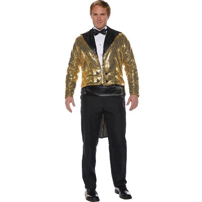 Adult Sequin Tails Gold Halloween Costume - XXL