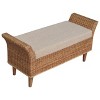 TiramisuBest Contemporary Bench in Silver Metal and Camel Faux Leather, 18.0"L Entryway Bench - 2 of 4