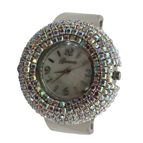 Silver chunky watch online womens