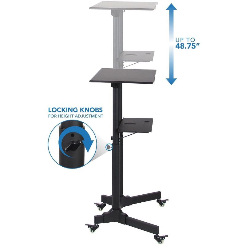 Mount-It! Mobile Standing Height Desk, Portable Podium and Rolling Presentation Lectern, Laptop Stand Up Desk with Caster Wheels, 4 of 8