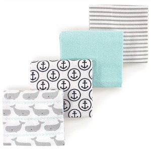 Luvable Friends Little Treasure Flannel Receiving Blankets 4pk - 1 of 1