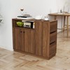 KWPZQEB Storage Cabinet, Kitchen Sideboard with 2 Glass Sliding Door, Coffee Bar Cabinet with 3 Side Drawers & Open Storage for Kitchen, Living Room - 2 of 4