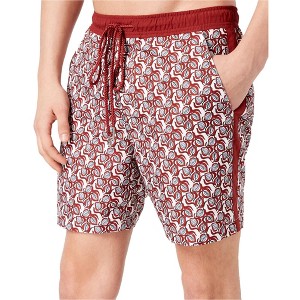 I.N.C International Concepts Mens Leafy Swim Bottom Trunks, Red, XX-Large - 1 of 1