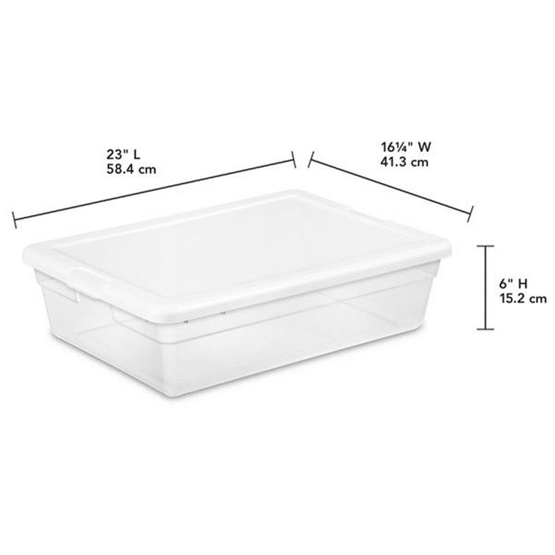 Sterilite Multipurpose Clear Plastic Stacking Storage Container Tote with Secure Lid for Under Bed or Closet Organization, 5 of 8