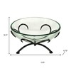 HomeRoots 13" Clear And Black Glass And Metal Round Decorative Bowl With Stand - 3 of 4