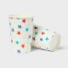5ct Popcorn Bucket White Red Blue Star Round Disposable Food Carriers - Sun Squad™ - 2 of 3