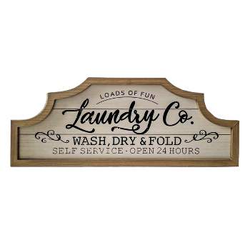 VIP Wood 31.5 in. White Loads of Fun Laundry Arch Top Wall Sign