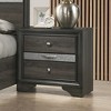 Contemporary 1pc Nightstand Gray Finish Silver Accents Hidden Jewelry Drawer Nickel Round Knob Bedside Table Bedroom Furniture - 2 of 4