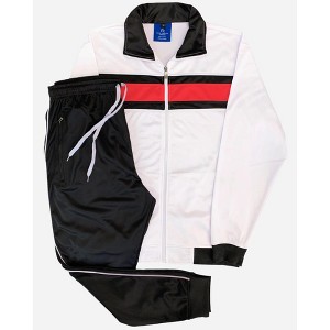 Men's Tracksuit contrast Color 2-piece Set - 1 of 4