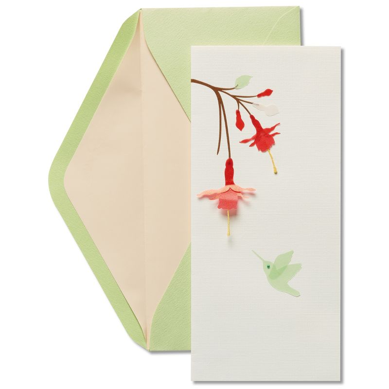 Papyrus Hummingbird And Red Flowers Blank Card, 1 of 5