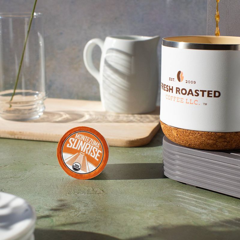 Fresh Roasted Coffee - Organic Montezuma Sunrise Medium Roast Single Serve Pods - 48CT, 4 of 5