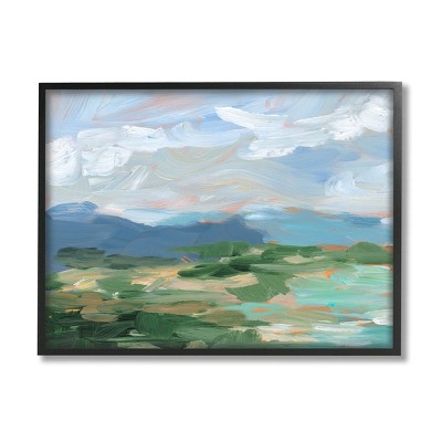Stupell Industries Modern Brushed Cloudy Landscape Framed Giclee Art