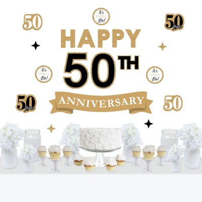 Big Dot of Happiness We Still Do - 50th Wedding Anniversary - Peel and Stick Anniversary Party Decoration - Wall Decals Backdrop
