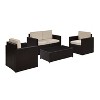 Palm Harbor 4pc All-Weather Wicker Patio Seating Set - Sand - Crosley - 2 of 4