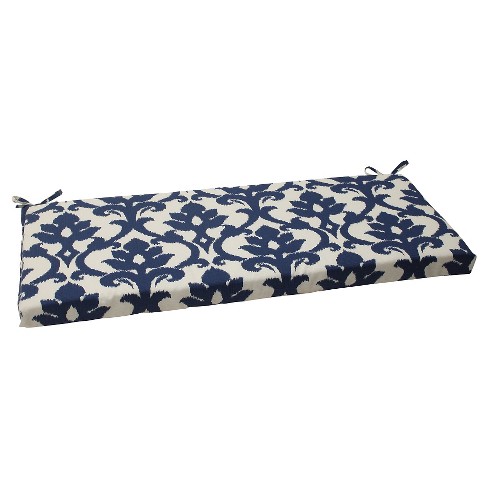 Outdoor Bench Cushion Blue White Damask