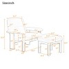 1 Piece Modern Fabric Armchair Upholstered Set,Armrests Chair With Ottoman And Solid Wood Frame,Bedroom Lounge Accent Chair-Cuddlewood - 4 of 4