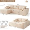 Cloud-Style Fabric L-Shaped Sectional Sofa with Pillow and Extended Chaise - 2 of 4