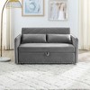 Ridstar 55 in. W 3-in-1 Adjustable Convertible Sleeper Sofa with 2 Lumbar Pillows and Side Pocket For Living Room-Grey - 3 of 4