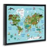 Stupell Industries Kid's Favorite Animals World Map Floating Frame Canvas Art - 2 of 4