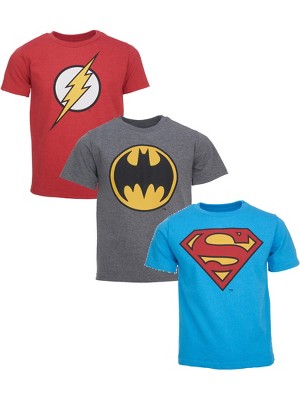 pad udlejeren silke Dc Comics Justice League The Flash Superman Batman 3 Pack T-shirts Little  Kid To Big Kid : Target