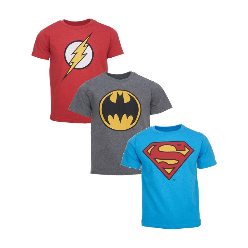 DC Comics Justice League The Flash Superman Batman 3 Pack T-Shirts Toddler, 1 of 9