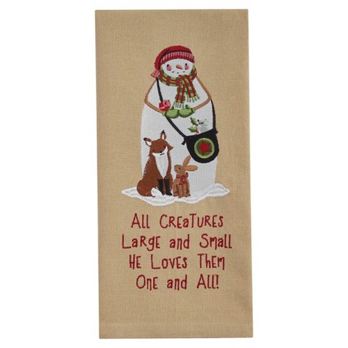 Park Designs All Creatures Christmas Embroidered Dishtowel