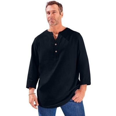 KingSize Gauze Mandarin Collar 3/4 Sleeve Shirt