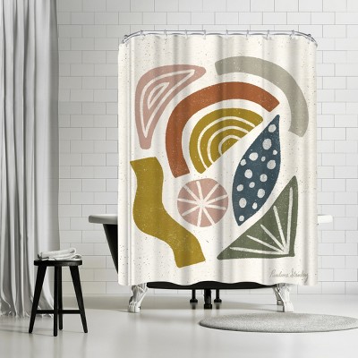 Americanflat Mid Century Shapes Pattern by Pauline Stanley Shower Curtains