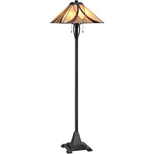 Quoizel Asheville 60" Valiant Bronze Tiffany-Style Glass Floor Lamp - 1 of 1