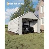 Heavy Duty Metal Carport, Front And Back Door Panels with Zippers Tarp, Patio Outdoor Workshop - 4 of 4