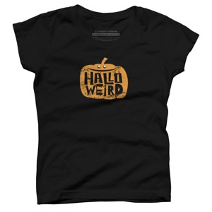 Girl's Design By Humans Halloween Halloweird By Spindriftdesigns T-Shirt - 1 of 2