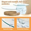 Grungis Artistic Double Layer Coffee Table with Marble and Wood Grain Collision,Density Board Sticker and Reinforced Glass for Dining Room - 4 of 4
