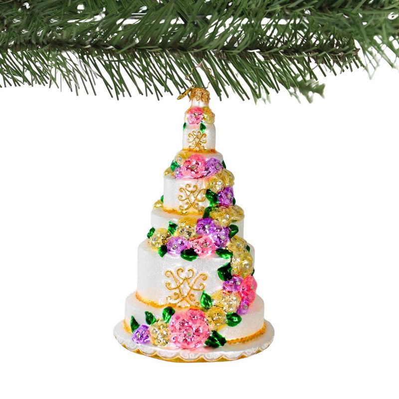 Christopher Radko Company 6.75 In Six-Tier Celebration Wedding Cake Ornament Christmas Tree Ornaments, 2 of 4