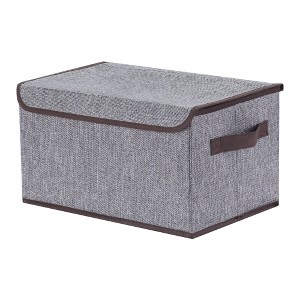 REGALWOVEN Fabric Collapsible Storage Bin Cube with Handles and Lid for Shelves Closet - 1 of 4