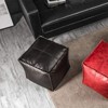 Nicbex 17" Ottoman Square Unstuffed Handmade Leather Ottoman Pouf Footsrool for Reading Room, Bedroom - 2 of 4