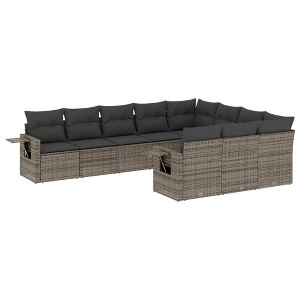 vidaXL Garden Sofa Set Grey, Dark Grey - 1 of 4
