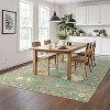 Runner Rug - Floral Boho Design, Ultra-Thin Low Pile, Non-Slip Backing, Machine Washable, 8*10ft, Green - 4 of 4