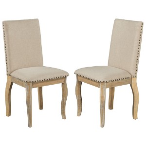 NicBex Set of 4 Dining Chair Upholstered Nailhead Trim Side Chair with Wood Legs for Kitchen,Living Room - 1 of 4